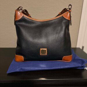 DOONEY & BOURKE Pebbled Leather Hobo Shoulder Bag EUC black